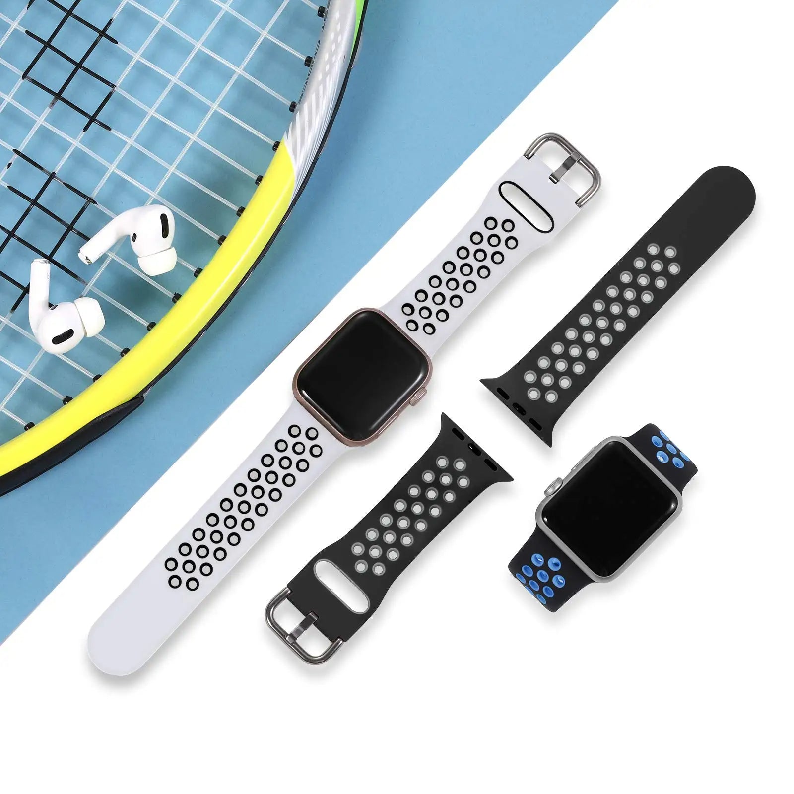 Premium Silikonarmband für Apple Watch 10/9/8/7/6/5/4/3/2/1 & Ultra 2/1, SE: 2024, 2023, 2022, 2021, 2020, 2019, 2018, 2017