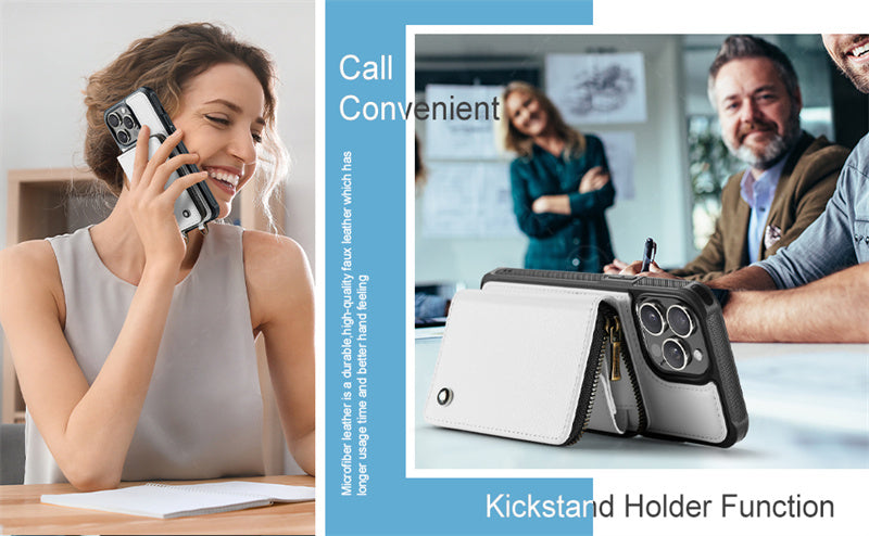 Étui portefeuille en cuir de luxe pour iPhone – Coque bandoulière MagSafe premium avec porte-cartes, fonction support & bandoulière, protection 360° antichoc, design fin, tout organisé – idéal pour extérieur & travail