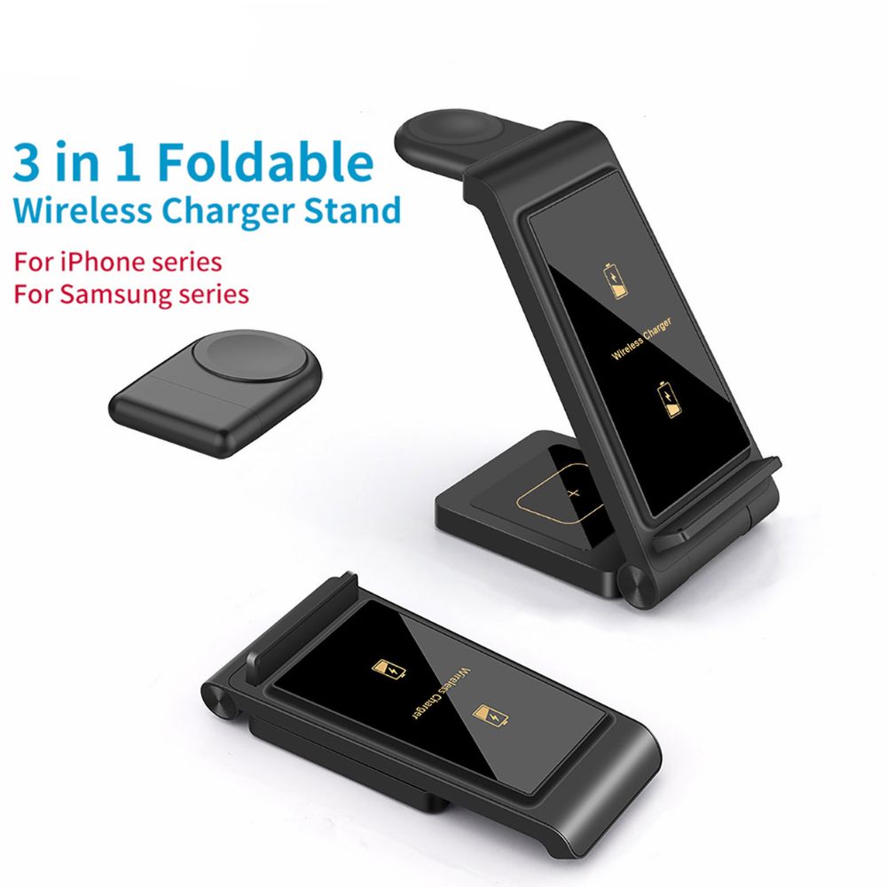 Premium 3-in-1 25W Schnellladestation Dock | Kabelloses Ladegerät für Smartphones, Apple iPhone, Samsung, iOS & Android Watch, AirPods, Galaxy Buds, Kopfhörer | Fast Wireless Charging Station