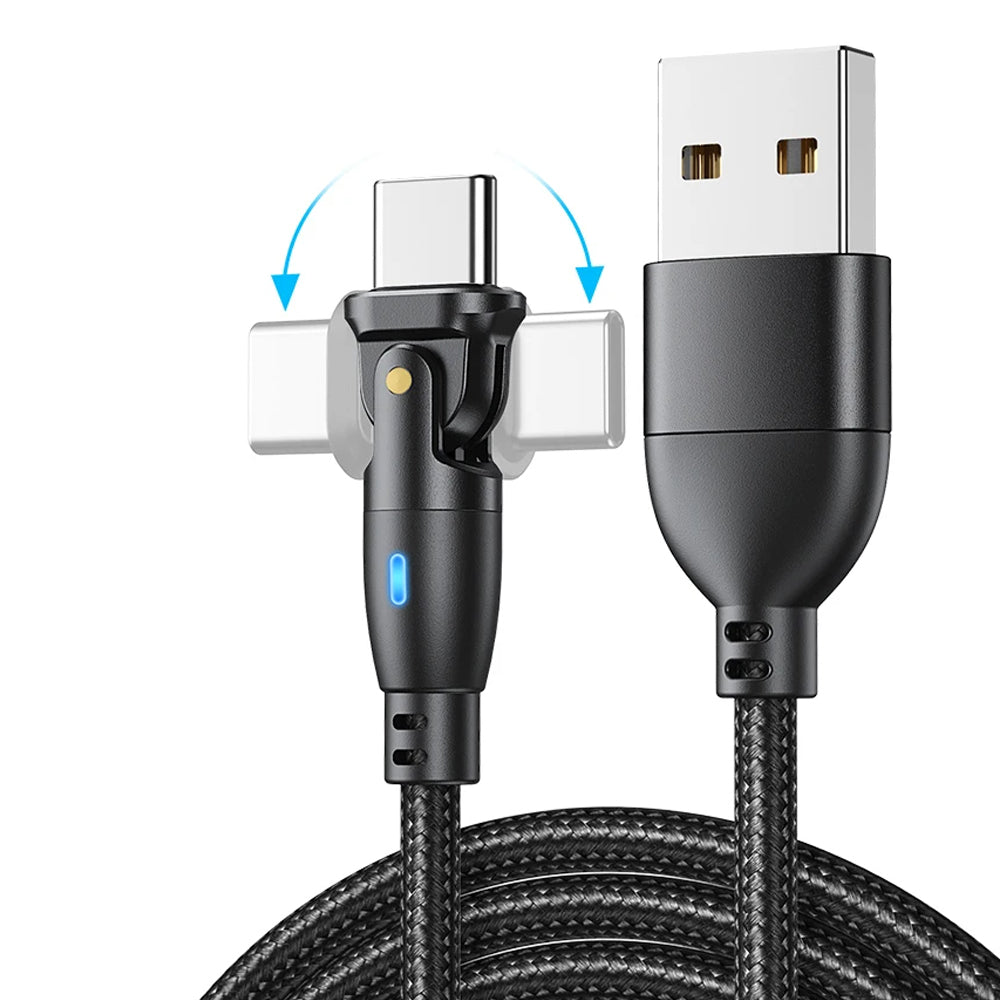 High Durability & Premium 3A Schnellladekabel Typ C für Samsung 180 Rotation Apple iPhone Kabel Realme - Phone Heaven Zone