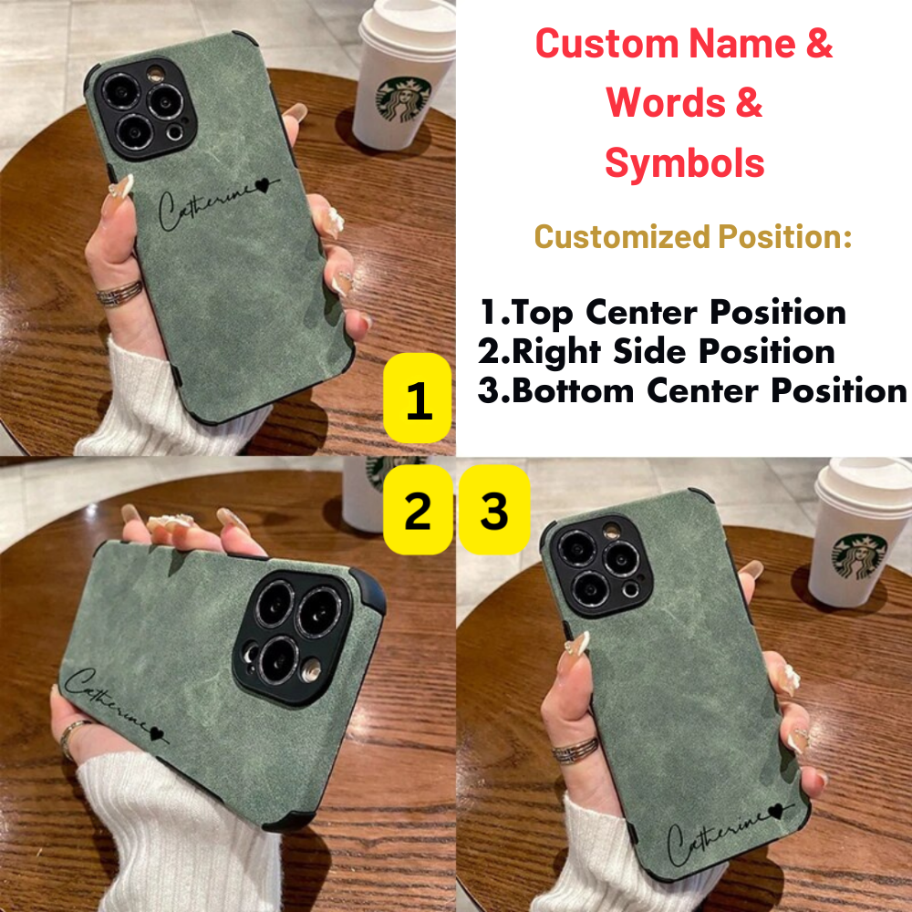 Personalisierte Luxus Apple iPhone Hülle aus Lammfell-Leder | Individueller Name | MagSafe Case mit Kameraprotektion für iPhone 17/17 Air, 16/16e, 15, 14, 13 Pro Max Plus