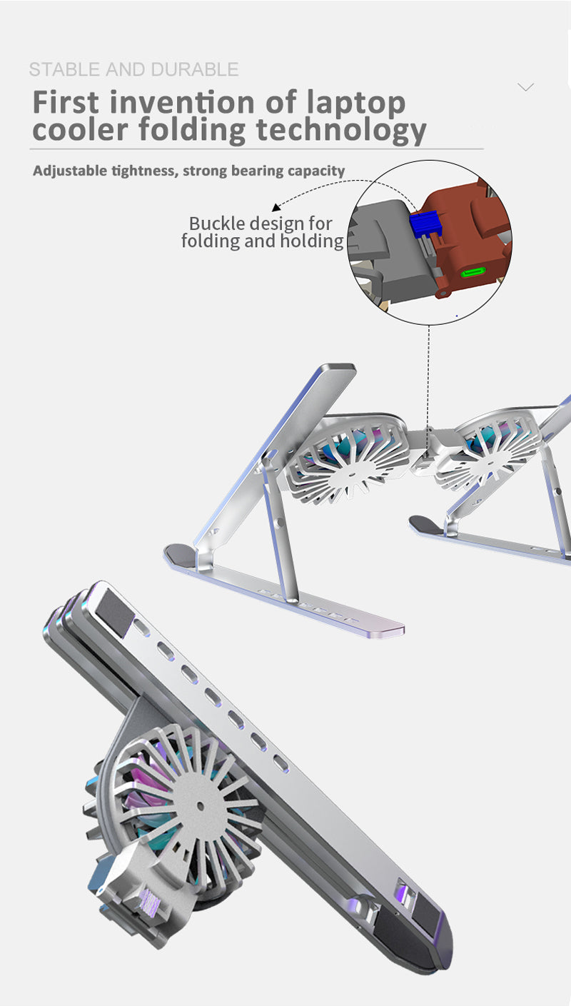 Gute Qualität Klappbare Tablet-Halterung mit Kühlventilator für Gaming-Notebooks und Tablets bis 17 Zoll - Tragbarer Laptop