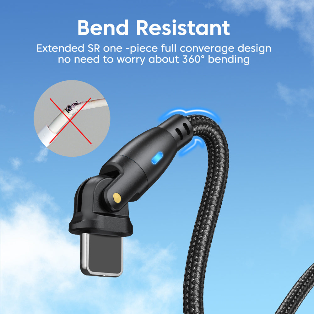 High Durability & Premium 3A Schnellladekabel Typ C für Samsung 180 Rotation Apple iPhone Kabel Realme - Phone Heaven Zone