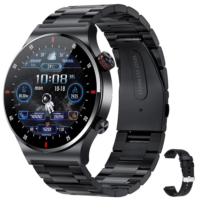 Premium Smartwatch für Männer | Uhr 4 Pro mit AMOLED HD Bildschirm Bluetooth Anruf, GPS Herzfrequenzmessung