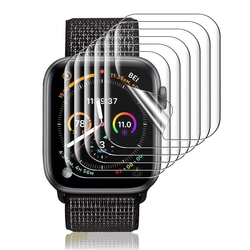 Displayschutzfolie für Apple Watch 44mm 40mm 45mm 41mm 38mm 42mm iWatch 6 SE 5 4 | Hochwertige HD Glasfolie, Schutzfilm