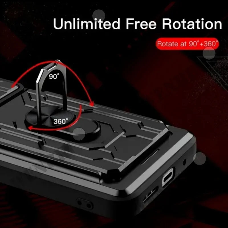 Hochwertiges Silikon-Kartenhalterung Ring Magnetständer iPhone Hülle | MagSafe Case Rundumschutz und Kameralinsenschutzabdeckung für Apple iPhone 17/17 Air, 16/16e, 15, 14, 13 Pro Max Plus Cover | Panzertasche Handyhülle | Premium Wallet Schutzhülle