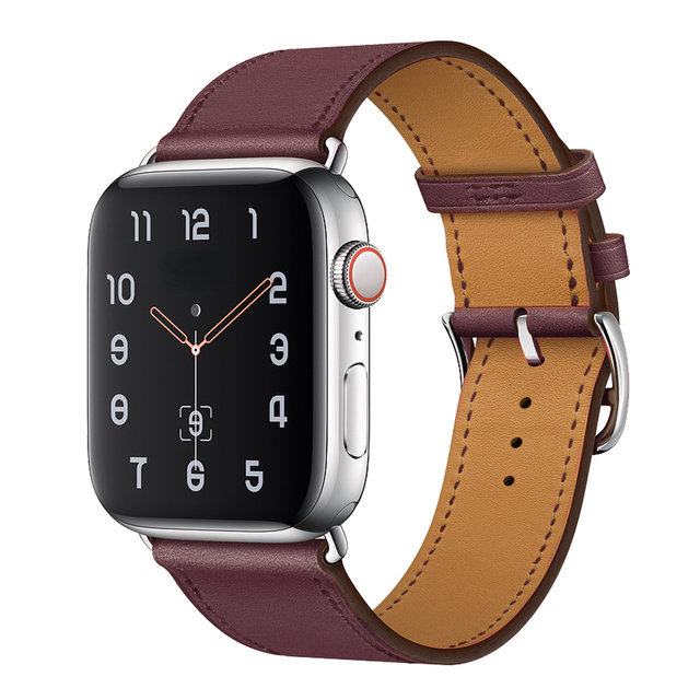 Premium Echtes Leder Armband für Apple Watch: 49mm, 45mm, 44mm, 42mm, 41mm, 40mm, Damen/Herren, iWatch Ultra/9/8/7/6/5/4/SE