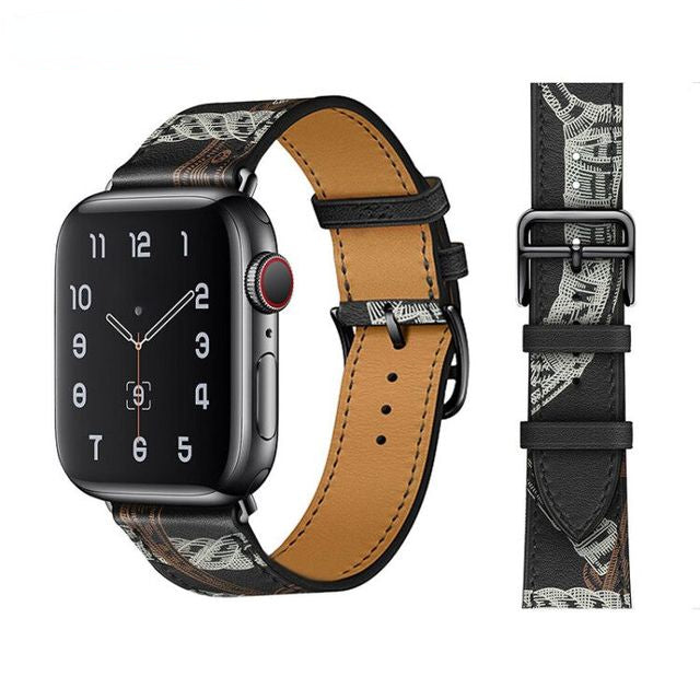 Premium Echtes Leder Armband für Apple Watch: 49mm, 45mm, 44mm, 42mm, 41mm, 40mm, Damen/Herren, iWatch Ultra/9/8/7/6/5/4/SE