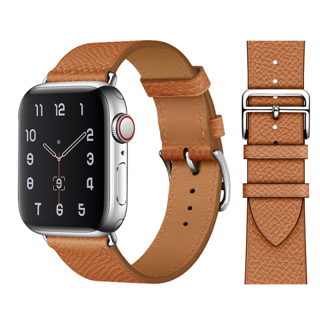 Premium Echtes Leder Armband für Apple Watch: 49mm, 45mm, 44mm, 42mm, 41mm, 40mm, Damen/Herren, iWatch Ultra/9/8/7/6/5/4/SE