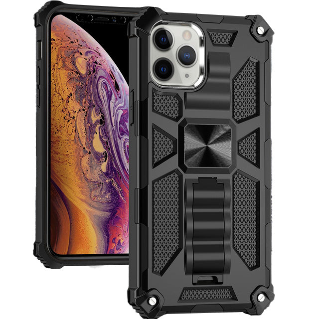 Hochwertige Hybrid-Militärpanzerung iPhone-Hülle MagSafe Case für Apple iPhone 17/17 Air, 16/16e, 15, 14, 13 Pro Max Plus mit eingebautem Ständer, Tarnung-Cover, Kamera-Rundumschutz und Bildschirmschutz Handyhülle