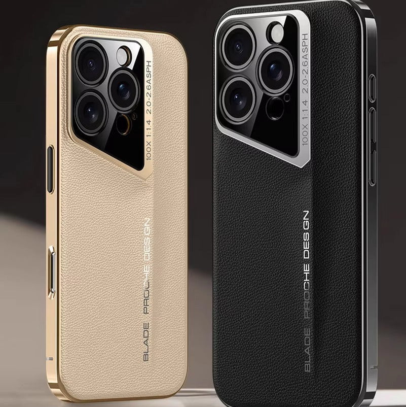 Premium Luxury iPhone Case – Electroplated Leather, Ultra-Thin, Shockproof Hard Protection Durable Cover | Case for iPhone