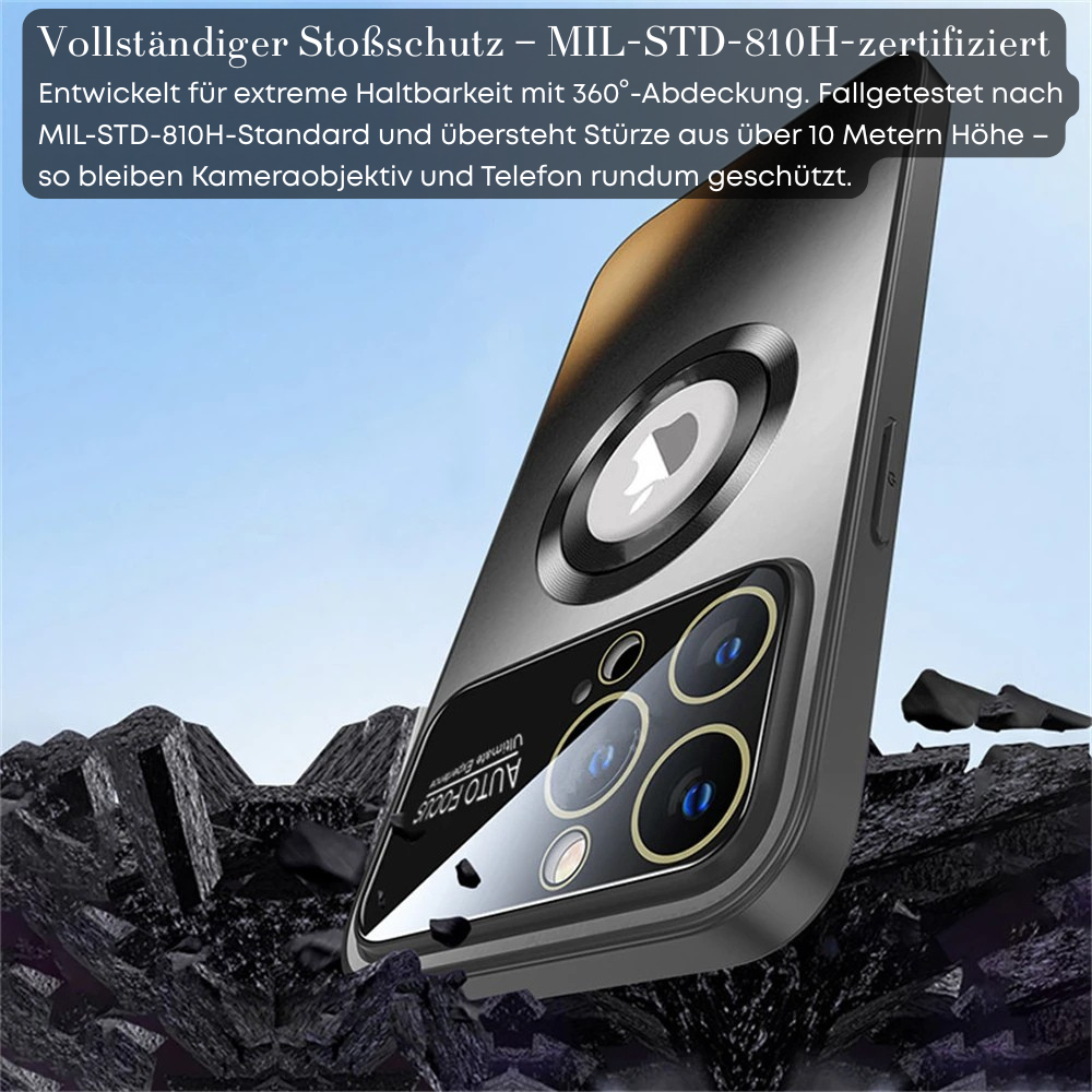 Luxus Matte Magnetische iPhone-Hülle mit Glaslinsen-Kameraschutz | Stoßfeste Tasche & MagSafe Case | Panzer-Schutzhülle für Apple iPhone 16/15/14/13/12 Pro Max Plus Mini | Handyhülle in limitierter Auflage