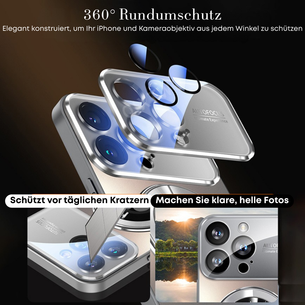 Luxus Matte Magnetische iPhone-Hülle mit Glaslinsen-Kameraschutz | Stoßfeste Tasche & MagSafe Case | Panzer-Schutzhülle für Apple iPhone 16/15/14/13/12 Pro Max Plus Mini | Handyhülle in limitierter Auflage