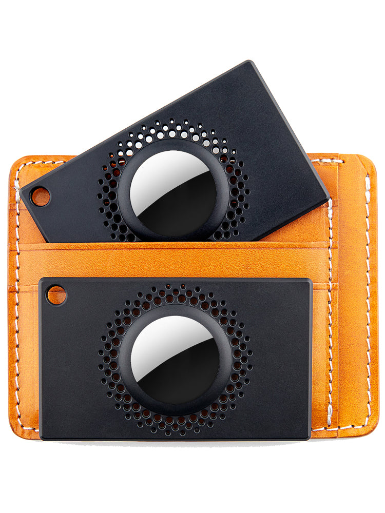 Premium Apple AirTag Brieftaschenhalter & Hülle, 2er Pack: Dünner AirTag Brieftaschenclip, Case für Apple Airtags, GPS-Tracker