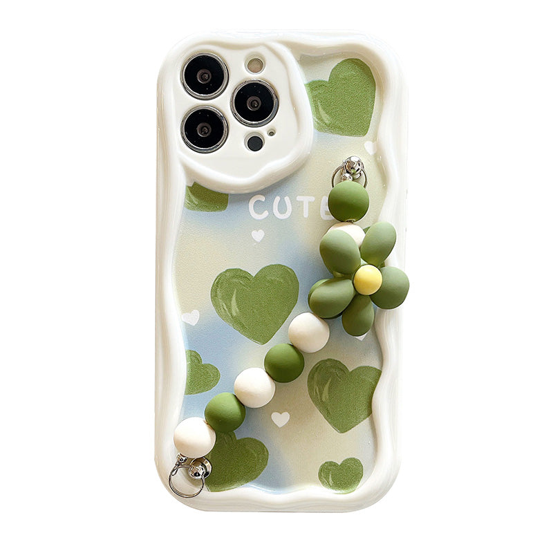 Schöne Weiße Herz-Design Make-up Spiegel iPhone Hülle | MagSafe-kompatible Schutzhülle mit Rundumschutz und Kameralinsenschutz für Apple iPhone 17/17 Air, 16/16e, 15, 14, 13 Pro Max Plus Cover | Panzertasche und Stoßstangenabdeckung