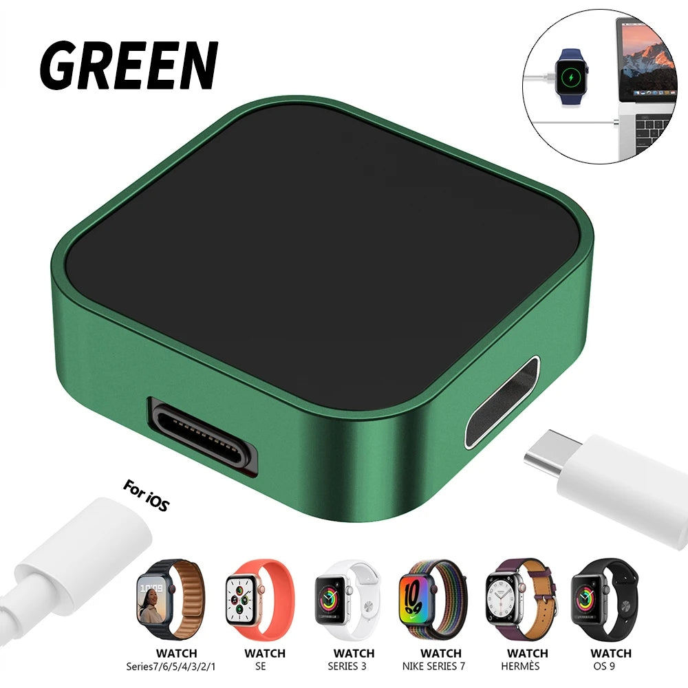 Premium 2-in-1 Ladedock Ständer 8-Pin Typ-C Drahtloses Magnetisches Ladegerät für Apple Watch Ultra | Kompatibel mit Apple