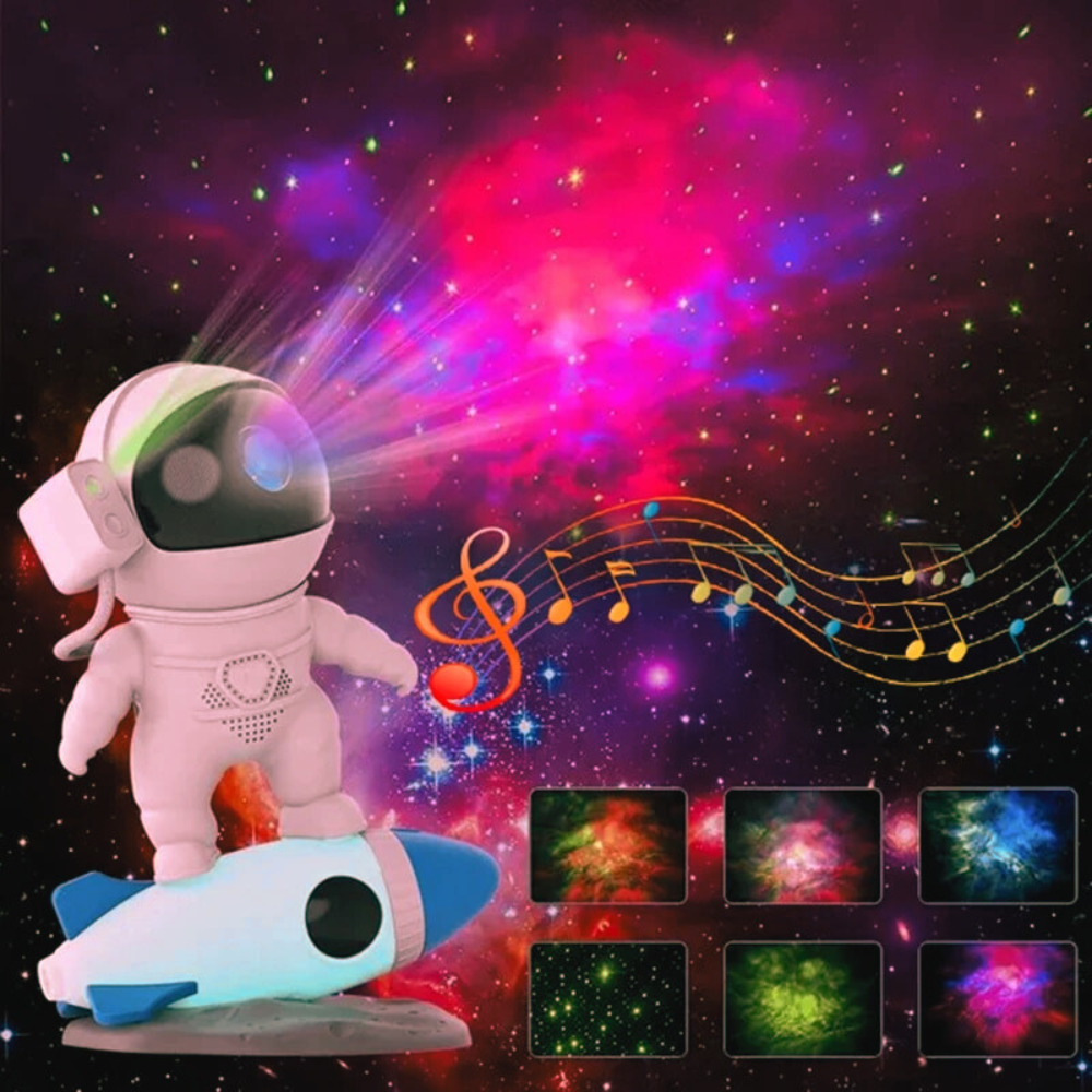 Premium Astronaut Bluetooth-Lautsprecher mit Smart Wecker: FM Radio, Elektronisches Schlaf-Nachtlicht, Tischuhr | Kompatibel mit iOS/Android, Smartphone, Laptop, Tablet, PC, Apple iPhone, iPad, MacBook, iOS, Android, Samsung Tablet, Laptop, PC