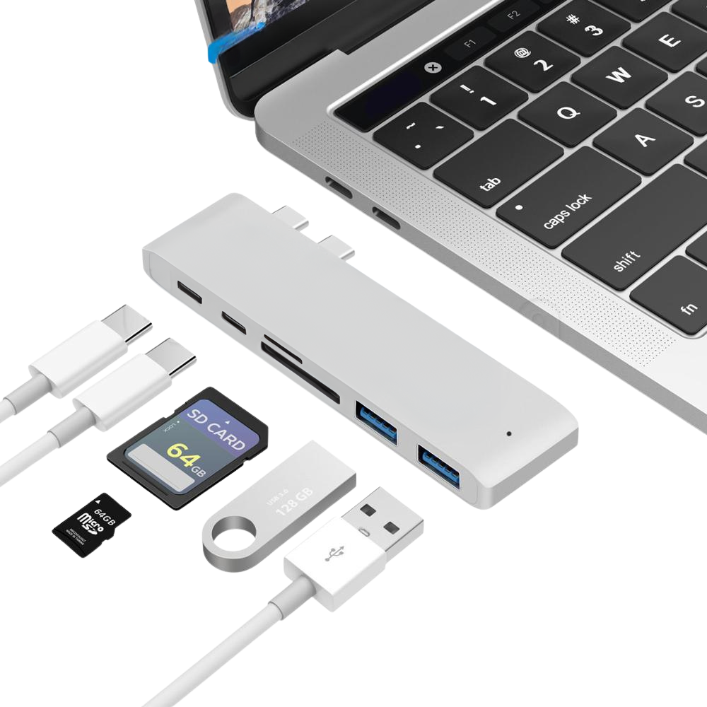Premium USB-C Hub mit HDMI 4K Adapter & Thunderbolt 3: USB 3.1 Typ-C zu 3.0 Hub - Erweiterte Konnektivität für Macbook Air/Pro/M3/M2/M1: 16,14,13-inch | 2024/2023/2022/2020 Series Chips