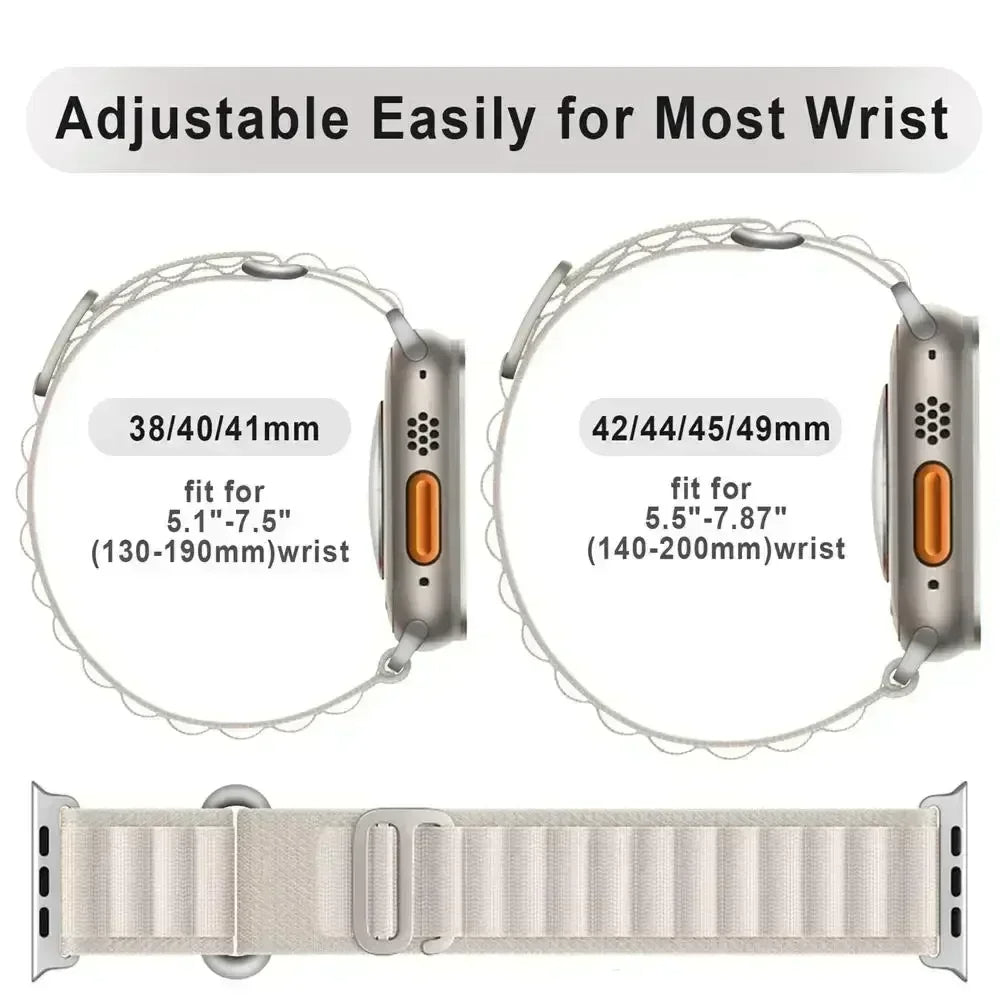 Armband für Apple Watch Serie 10/9/8/7/6/5/4/3/2/1 & Ultra 2/1, SE: 2024, 2023, 2022, 2021, 2020, 2019, | Alpin Loop Premium