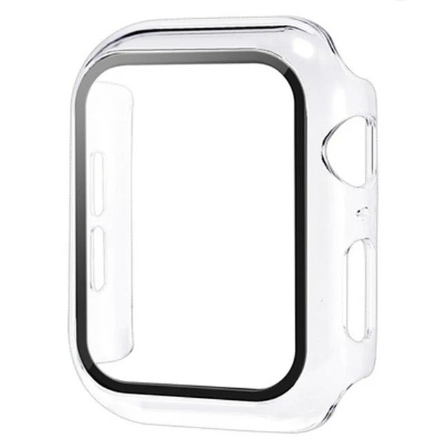 Hochwertige Glasabdeckung-Hülle & Case für Apple Watch Serie 9/8/7/6/SE/5: 44mm, 40mm, 41mm, 45mm, 42mm, 38mm | Cover