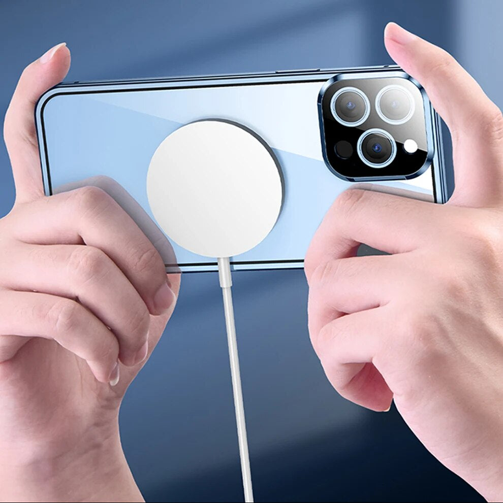 Luxus Ultra-Dünne iPhone Hülle mit 360° Vollschutz aus Metall und Glas | MagSafe