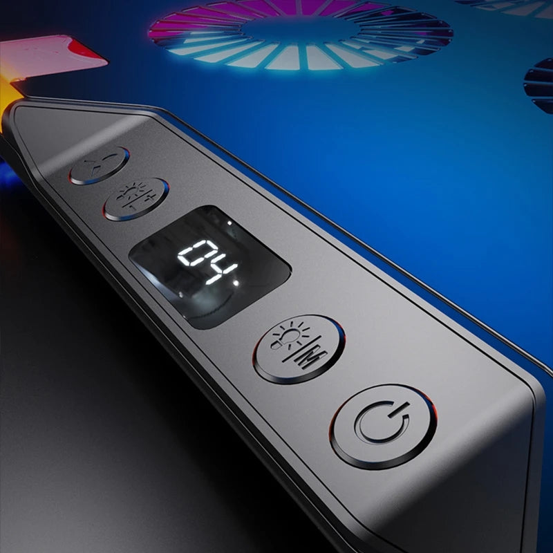 Premium Qualität Jomaa RGB Gaming Laptop Stand | Luftkühler Notebook-Halter mit 6 Lüftern | Basis geeignet für 12-17 Laptops