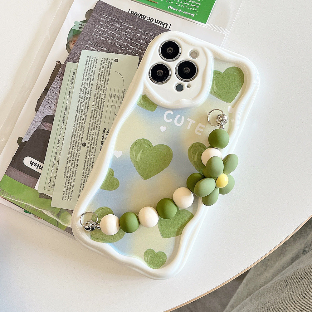 Schöne Weiße Herz-Design Make-up Spiegel iPhone Hülle | MagSafe-kompatible Schutzhülle mit Rundumschutz und Kameralinsenschutz für Apple iPhone 17/17 Air, 16/16e, 15, 14, 13 Pro Max Plus Cover | Panzertasche und Stoßstangenabdeckung