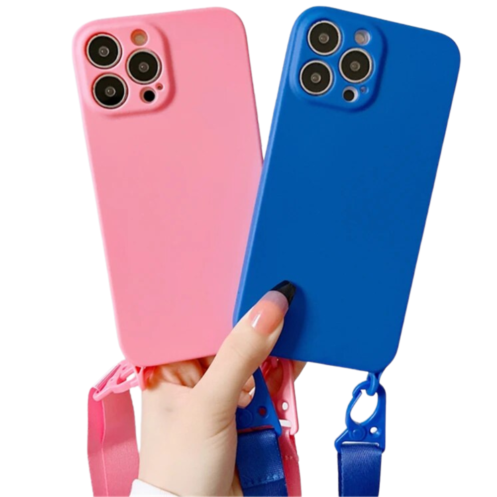 Hochwertige Crossbody-Halskettenriemen Lanyard Weiche Silikon iPhone Hülle | MagSafe Case, Kameralinsenschutzabdeckung für Apple iPhone 17/17 Air, 16/16e, 15, 14, 13 Pro Max Plus Cover – Umhängeband, Schulterriemen, Kartenhalter | Premium Schutzhülle