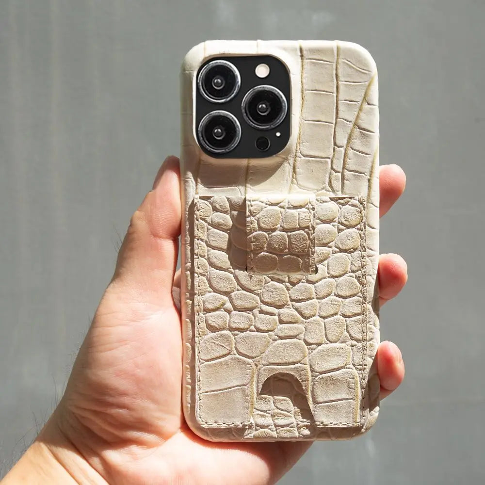 Hochwertige Echtledertasche mit Kartenhalter-Steckplatz als iPhone-Hülle | Cover mit Kameraschutzabdeckung für Apple iPhone 17/17 Air, 16/16e, 15, 14, 13 Pro Max Plus Panzer Case | Portemonnaie, Geldbörse & Wallet-Handyhülle