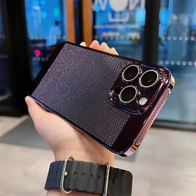 Premium iPhone Hülle mit Wärmeableitung: Galvani Wabenmuster | MagSafe Case mit Rundumschutz & Kameralinsenschutz für Apple iPhone 17/17 Air, 16/16e, 15, 14, 13 Pro Max Plus Cover | Panzertasche und Stoßstangenabdeckung | Stilvolle Schutzhülle