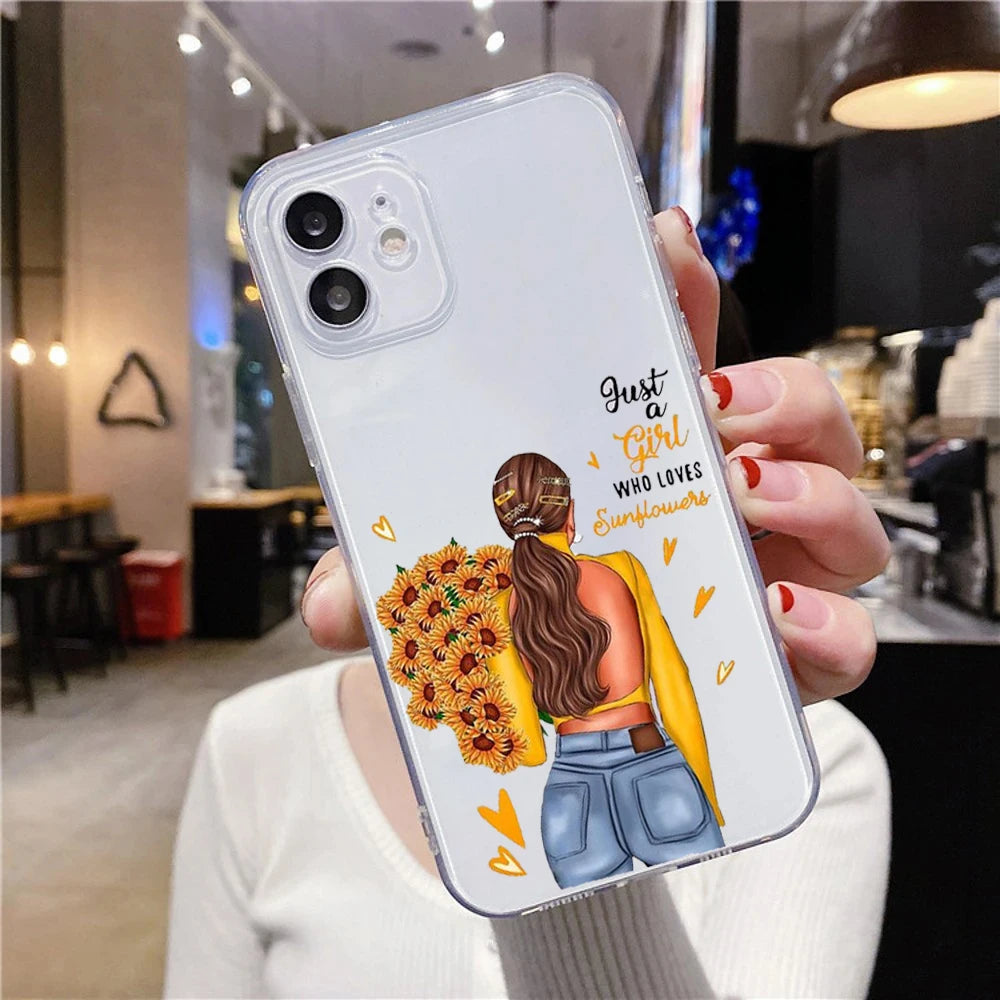 Luxuriöse Modische Mädchen-Design iPhone-Hülle | MagSafe-Case mit Rundumschutz & Kameralinsenschutz für Apple iPhone 17/17 Air, 16/16e, 15, 14, 13 Pro Max Plus Cover | Stoßfeste Handyhülle mit Panzertasche & Stoßstangenabdeckung