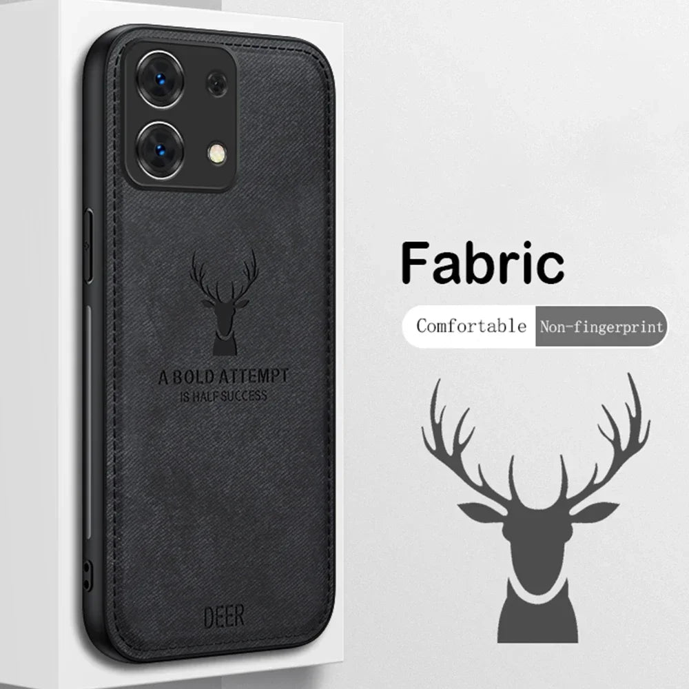 Luxus Stoßstange mit Hirsch-Design und motivierendem Spruch auf Leinwand iPhone-Hülle | MagSafe Case mit Kameraschutzabdeckung | Cover für Apple iPhone 17/17 Air, 16/16e, 15, 14, 13 Pro Max Plus | Panzertasche Hochwertige Handyhülle