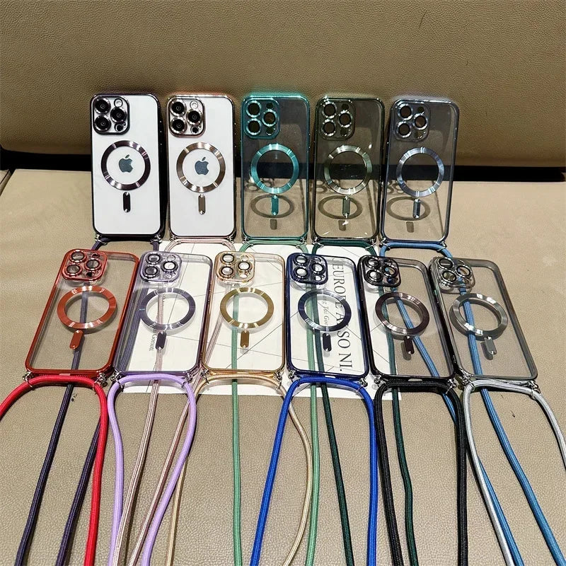 Magnetische Luxus für Apple iPhone 17/17 Air, 16/16e, 15, 14, 13 Pro Max Plus Hülle aus weichem Silikon | Kameraschutz, Klare Premium-Beschichtung, Magsafe Kabelloses Laden & Kratzfest