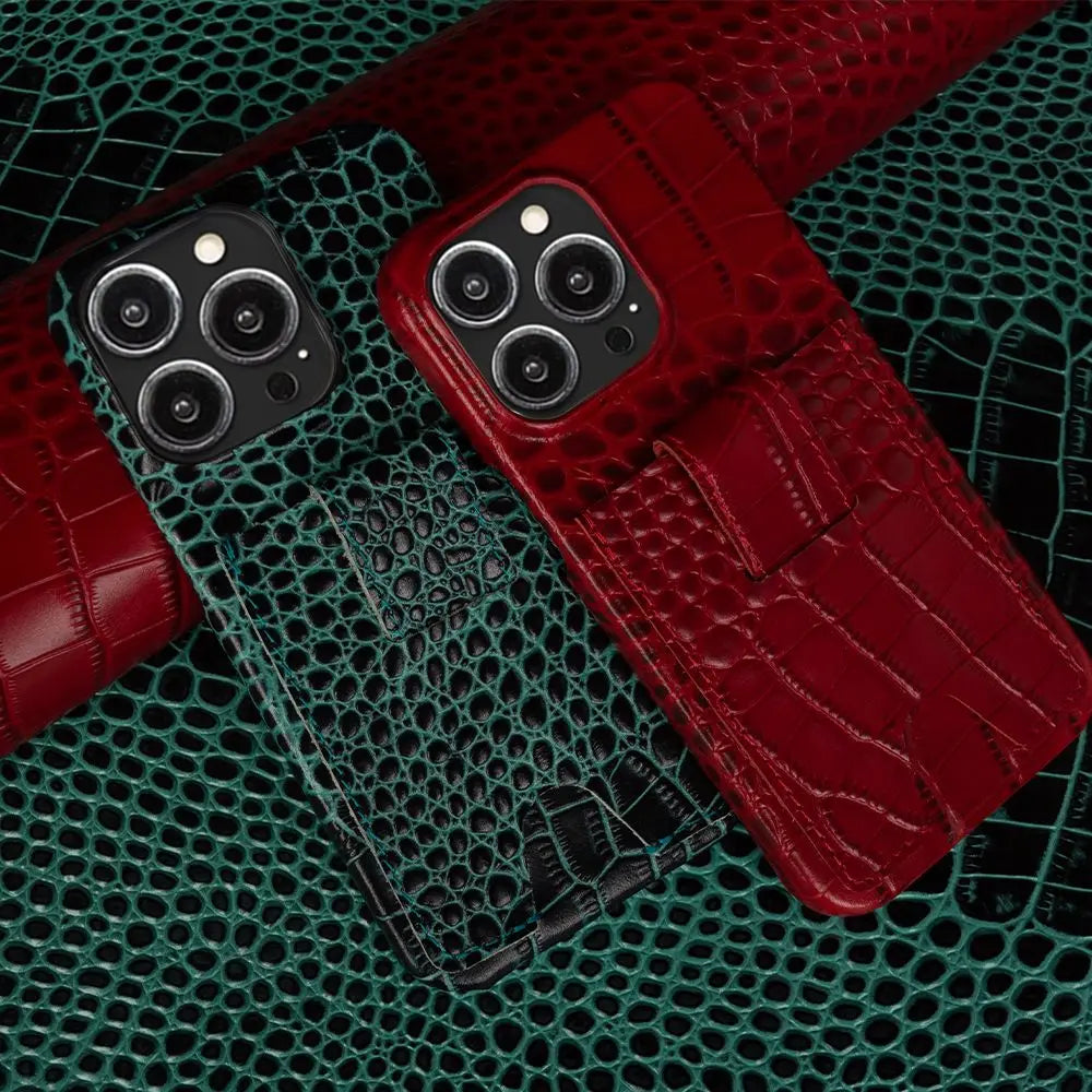 Hochwertige Echtledertasche mit Kartenhalter-Steckplatz als iPhone-Hülle | Cover mit Kameraschutzabdeckung für Apple iPhone 17/17 Air, 16/16e, 15, 14, 13 Pro Max Plus Panzer Case | Portemonnaie, Geldbörse & Wallet-Handyhülle