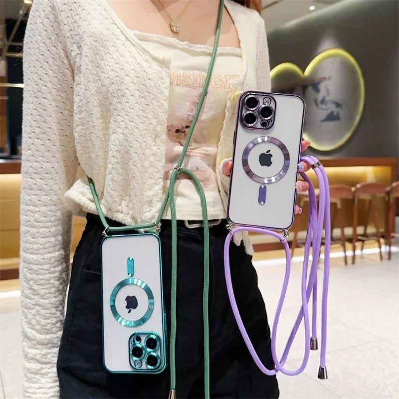 Magnetische Luxus für Apple iPhone 17/17 Air, 16/16e, 15, 14, 13 Pro Max Plus Hülle aus weichem Silikon | Kameraschutz, Klare Premium-Beschichtung, Magsafe Kabelloses Laden & Kratzfest