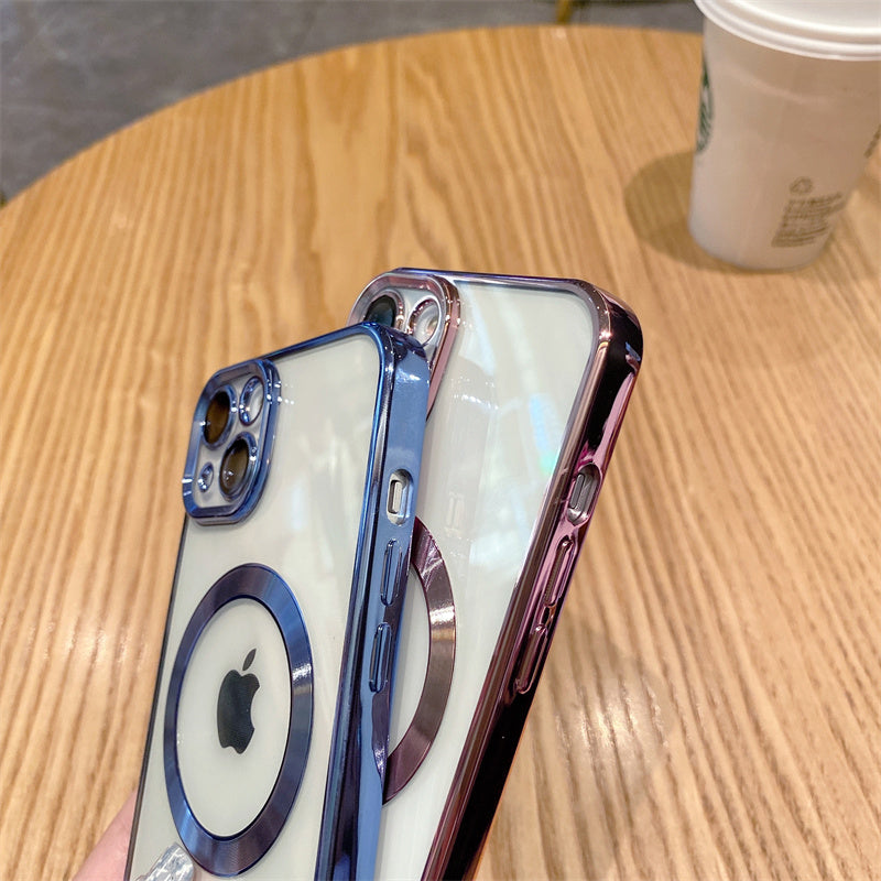 Magnetische Luxus für Apple iPhone 17/17 Air, 16/16e, 15, 14, 13 Pro Max Plus Hülle aus weichem Silikon | Kameraschutz, Klare Premium-Beschichtung, Magsafe Kabelloses Laden & Kratzfest