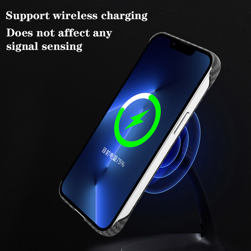 Hochwertige Kohlefaser-Magnetische iPhone-Hülle | MagSafe-Case mit Rundumschutz & Kameralinsenschutz für Apple iPhone 17/17 Air, 16/16e, 15, 14, 13 Pro Max Plus Cover | Stoßfeste Handyhülle mit Panzertasche & Stoßstangenabdeckung Schutzhülle