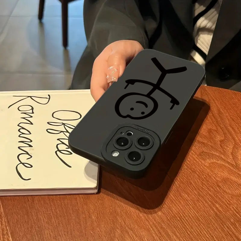 Hochwertige Cartoon-Matchman iPhone Hülle | Stoßfestes Mattes Weiches TPU-Silikon-Cover | MagSafe Case, Kameralinsenschutz für Apple iPhone 17/17 Air, 16/16e, 15, 14, 13 Pro Max Plus | Panzertasche, Stoßstangenabdeckung Handyhülle | Premium Schutzhülle