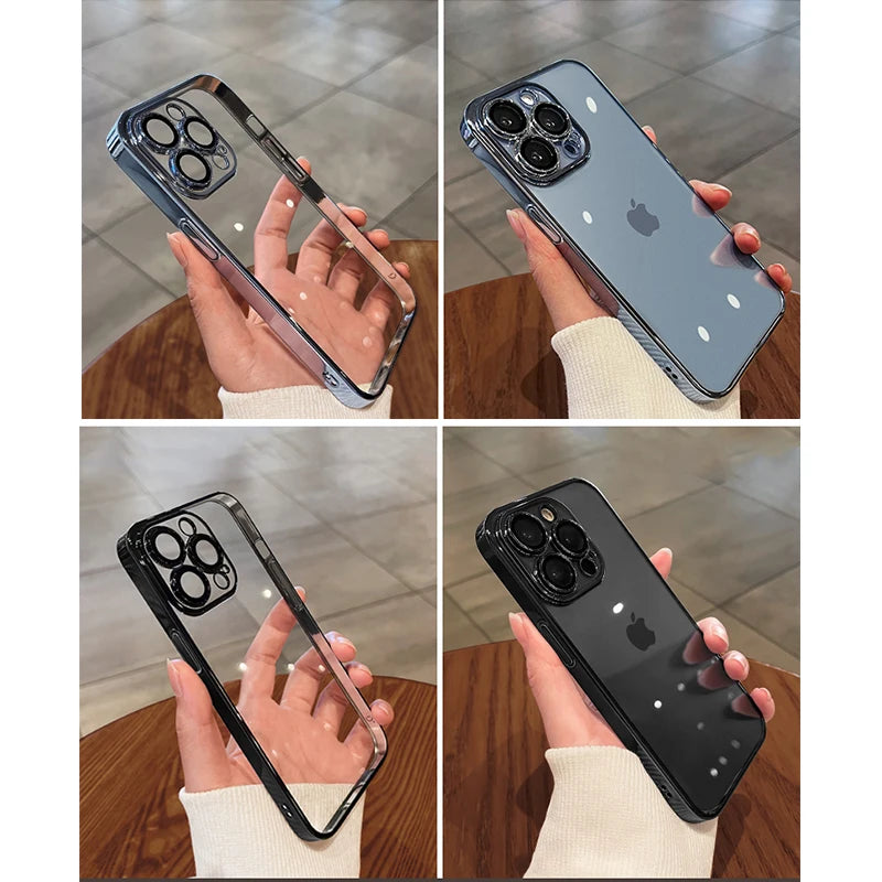 Luxus Stoßfeste Transparente Silikonhülle für Apple iPhone 17/17 Air, 16/16e, 15, 14, 13 Pro Max Plus | Premium Beschichtung, Wasserabweisend & Kratzfestes Transparentes Glitter Design