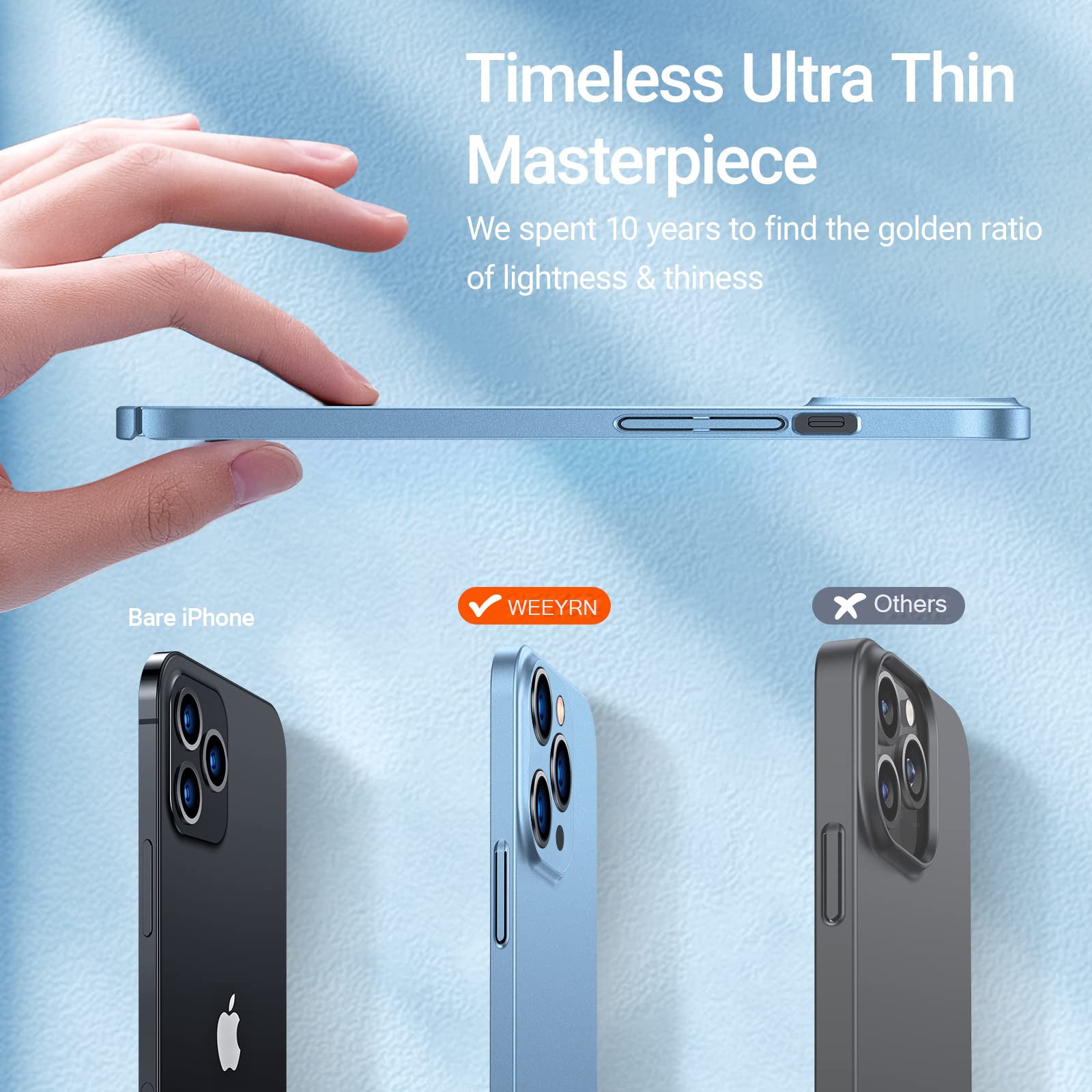 Magnetische Ultra-Dünne Autohalterung für Apple iPhone 17/17 Air, 16/16e, 15, 14, 13, 12 Pro Max Plus Mini Hülle | Stoßfeste Matte Leichte Schutzhülle