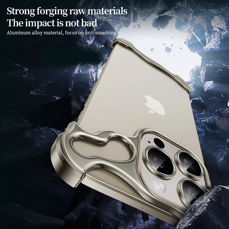Premium Ultradünne Magnetische Randlose Matte Metall-Aluminiumlegierung Stoßstange, Stoßfeste Metallabdeckung iPhone-Hülle | MagSafe-Case Rundumschutz & Kameralinsenschutz für Apple iPhone 17/17 Air/16/16e/15/14/13 Pro Max, Pro, Plus Cover Handyhülle