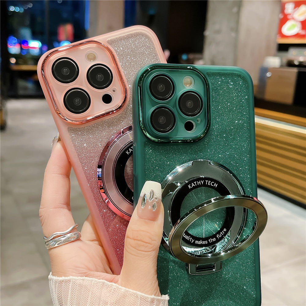 Magnetisches Metall MagSafe iPhone Hülle für Apple iPhone 17/17 Air, 16/16e, 15, 14, 13 Pro Max Plus | Premium Case, Stoßfeste Höchster Schutz - Luxus Schlank Matt mit Kamera Glaslinsenschutz, Ständer und Handhalterung Abdeckung