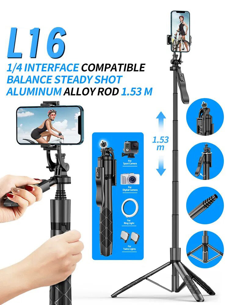 Premium kabelloser Selfie-Stick Stativ-Stand für GoPro Action Kameras und Smartphones, stabiles Gleichgewicht für Live
