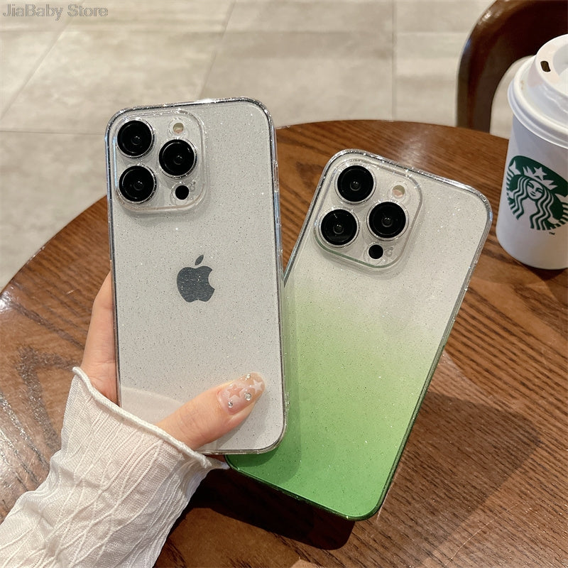 Luxus Bling Glitzer Transparente Stoßfeste Hülle für Apple iPhone 17/17 Air, 16/16e, 15, 14, 13 Pro Max Plus | Stilvoll & Schützend