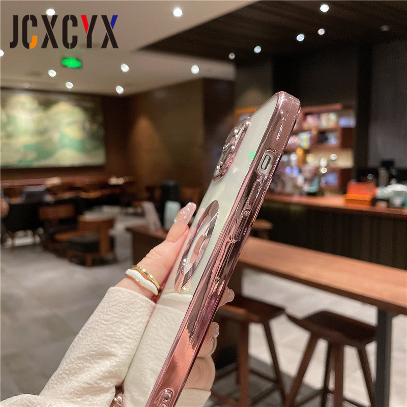 Luxus Apple iPhone Hülle | MagSafe kompatibel, Kameraobjektiv-Schutz, Displayschutz | Ultra Dünn, Stoßfest, Magnetisch, Rundum-Schutz Cover – Kristallklares Glas, Veredelte Kanten, Silikon-Design, Langlebig & Elegant