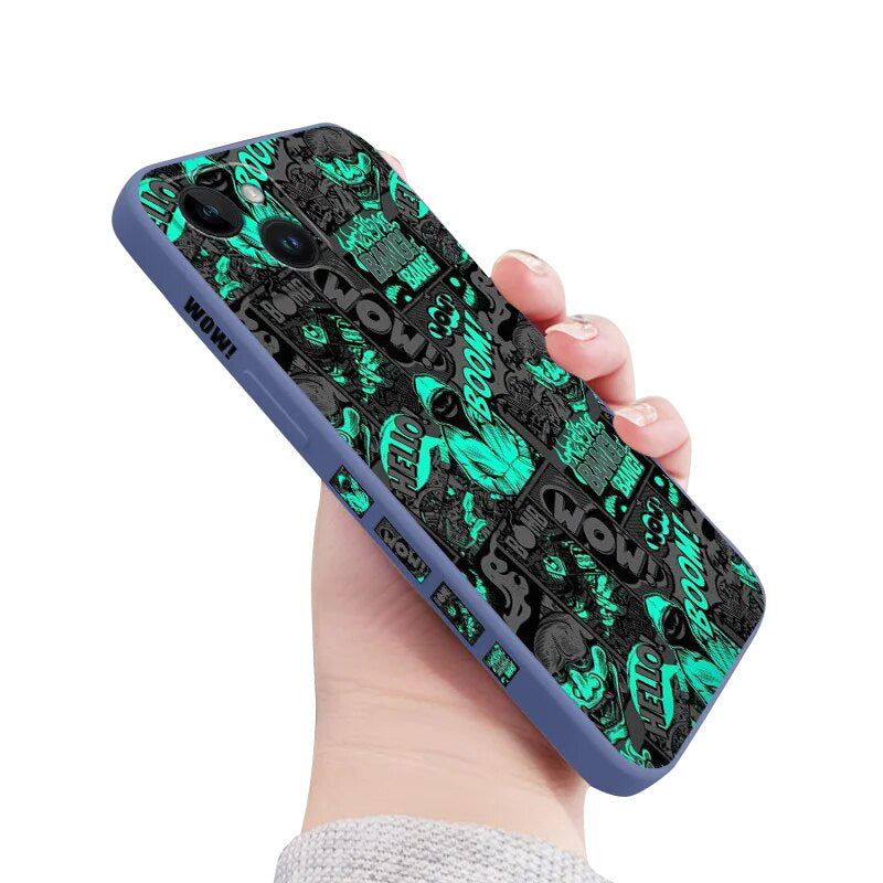 Hochwertige Dark-Side-Design iPhone-Hülle | MagSafe Case mit Kameralinsenschutzabdeckung für Apple iPhone 17/17 Air, 16/16e, 15, 14, 13 Pro Max Plus Cover | Panzertasche, Stoßstangenabdeckung Handyhülle | Premium-Silikon-Schutzhülle