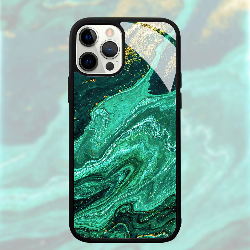 Luxus Gold-Rahmen Marmor iPhone-Hülle Stoßfestes Case | MagSafe Handyhülle für Apple iPhone 17/17 Air, 16/16e, 15, 14, 13 Pro Max Plus | Kameraschutzabdeckung, Tasche & Panzer-Schutzhülle