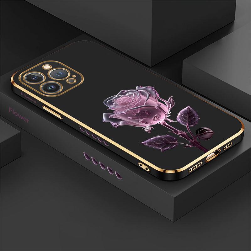 Luxus Kristall-Rose Diamant iPhone Hülle | MagSafe Case mit Rundumschutz und Kameralinsenschutzabdeckung für Apple iPhone 17/17 Air, 16/16e, 15, 14, 13 Pro Max Plus Cover | Panzertasche, Stoßstangenabdeckung Handyhülle | Hochwertige Schutzhülle