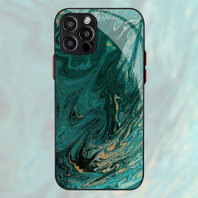 Luxus Gold-Rahmen Marmor iPhone-Hülle Stoßfestes Case | MagSafe Handyhülle für Apple iPhone 17/17 Air, 16/16e, 15, 14, 13 Pro Max Plus | Kameraschutzabdeckung, Tasche & Panzer-Schutzhülle