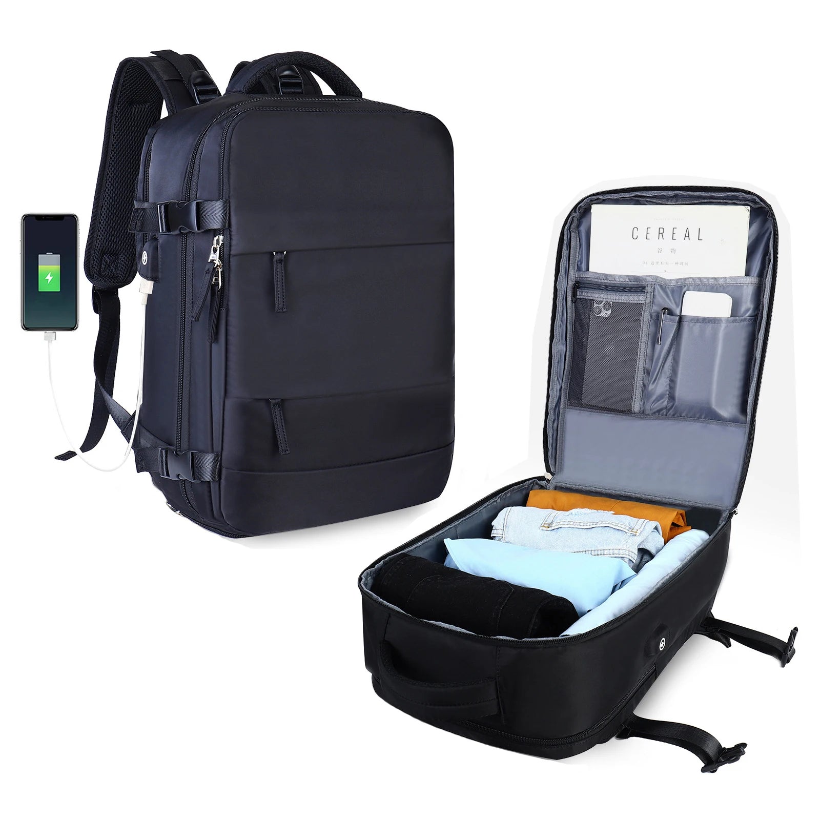 Premium Laptop-Rucksack Unisex Herren & Damen – Limited Edition Business Rucksack wasserdicht mit USB-Anschluss, erweiterbar, großer Stauraum, für MacBook & Laptop 13–17 Zoll – Arbeit, Uni, Reisen, Alltag
